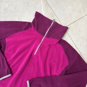Columbia Purple and Pink Quarter-Zip Fleece Pullover
